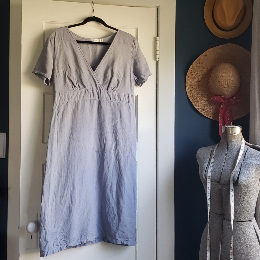 Cut Loose Blue Linen Dress